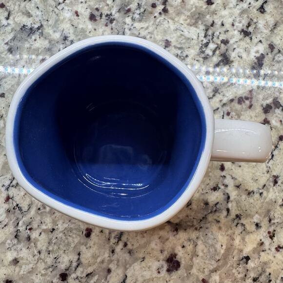 Rae Dunn USA Coffee Mug Magenta White Blue Interior Red Print Patriotic Holiday - Picture 5 of 7